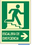 SEÑAL PVC EV49 A4 ESCALERA DE EMERGENCIA DERECHA