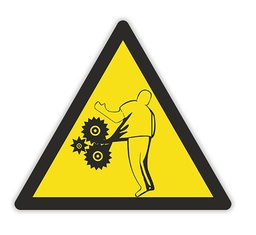 SEÑAL A211 ADHESIVO 60X60 ¡PELIGRO! RIESGO DE ATRAPAMIENTO