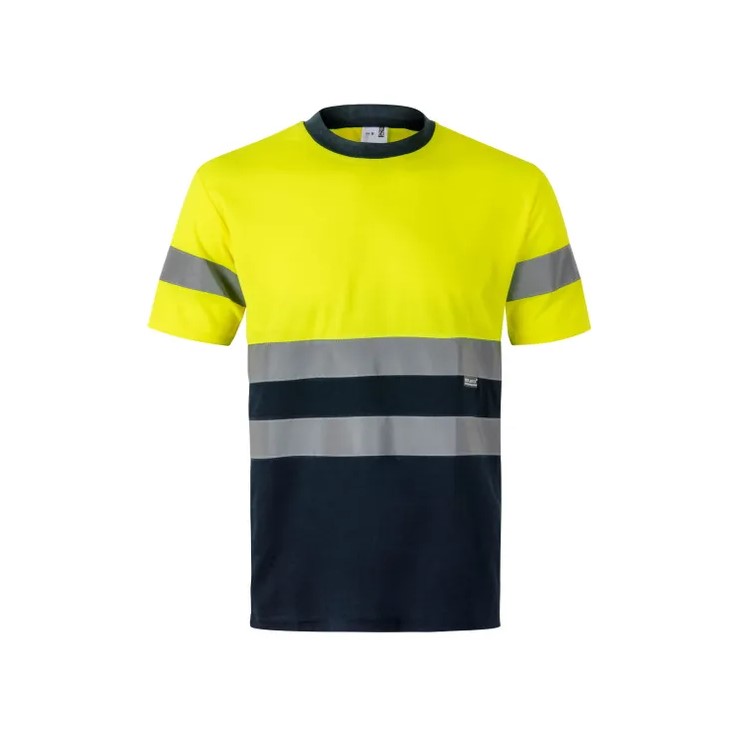 Camiseta AV m/ bicolor 100% pol.Naranja