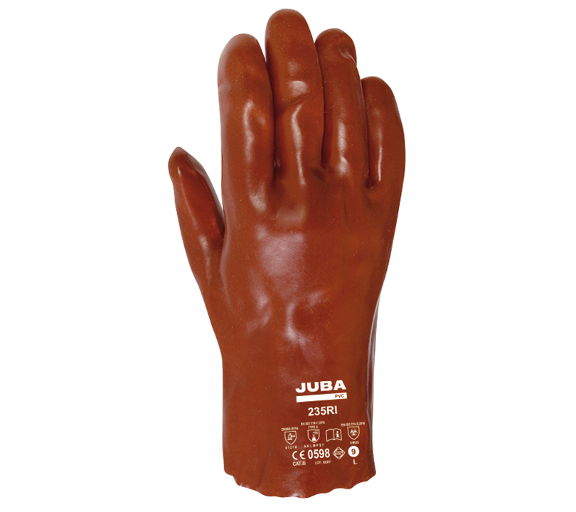 GUANTE 235RI PVC 35CM ROJO