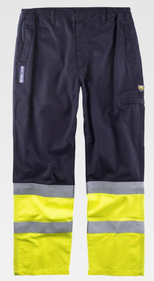 Pantalón AV bicolor ignífugo antestático Amarillo