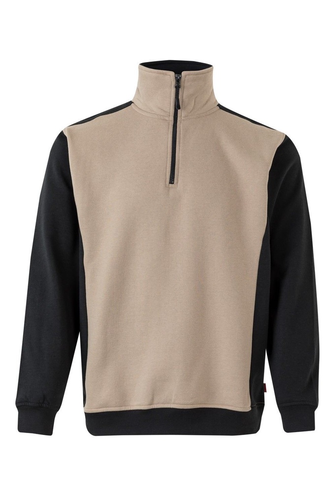 PLX_SUDADERA MEDIA CREMALLERA 105703 BEIGE/NEGRO