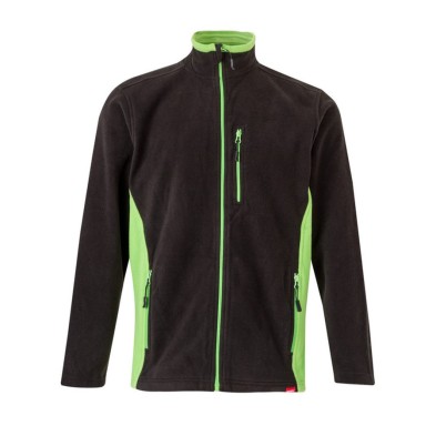 PLX_CHAQUETA 201504 POLAR BI color Negro-Verde Lima 