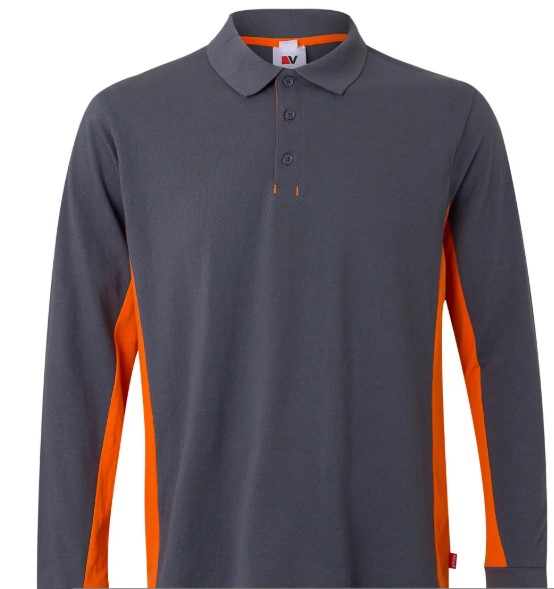 Polo bicolor contraste m/larga 105514