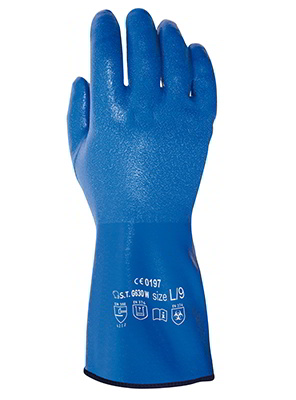 GUANTE G630W NITRILO AZUL FORRADO