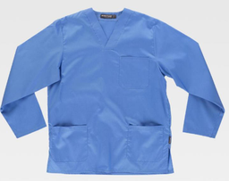 Casaca sanitario cuello pico M/L