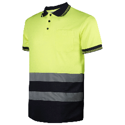 Polo AV M/C C/ bolsillo bicolor Marino alg/pol