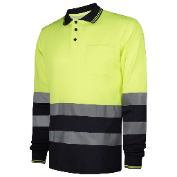 Polo AV M/L 100% poliéster Bicolor Combi Marino 