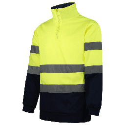 Sudadera AV bicolor naranja media cremallera