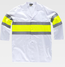 Bata AV Bicolor c/reflectantes y franja Amarilla