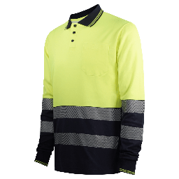 Polo AV bicolor Amarillo m/l bandas segmentadas