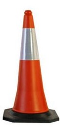[09000HER10131] Cono 75cm con banda reflectante y base de caucho