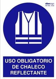 SEÑAL ADHESIVA O62 A3A USO OBLIGATORIO DE CHALECO REFLECTANTE