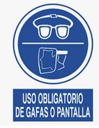 SEÑAL ADHESIVA O45 A3A USO OBLIGATORIO DE GAFAS O PANTALLA