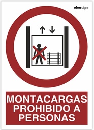 SEÑAL PVC P11 A4 MONTACARGAS PROHIBIDO A PERSONAS