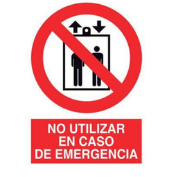 SEÑAL P10 A4 POLIESTIRENO NO UTILIZAR EN CASO DE EMERGENCIA