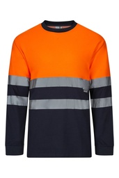 PLX_CAMISETA AV  M/L 305615  NARANJA/MARINO
